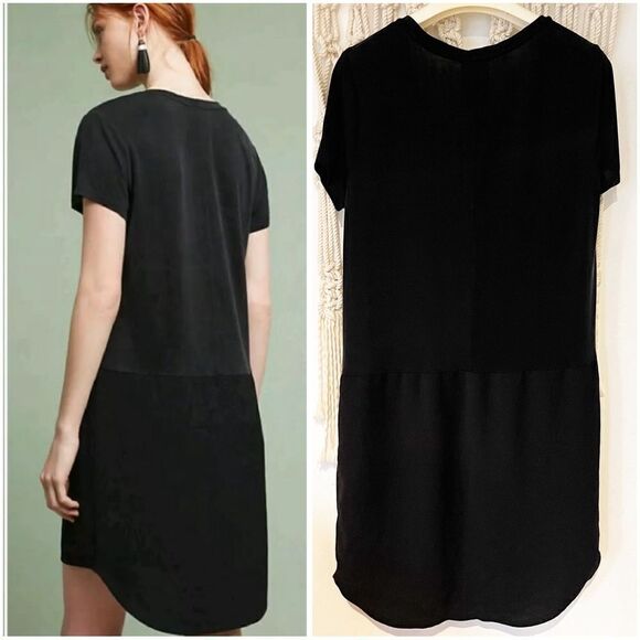 Anthropologie Dolan Left Coast Loren Tunic Dress - Black Size Small - Minimalist - Picture 2 of 10